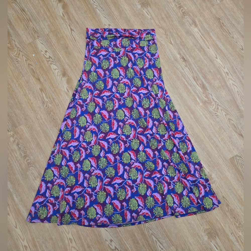 Lularoe Floral Blue and Purple Maxi Skirt